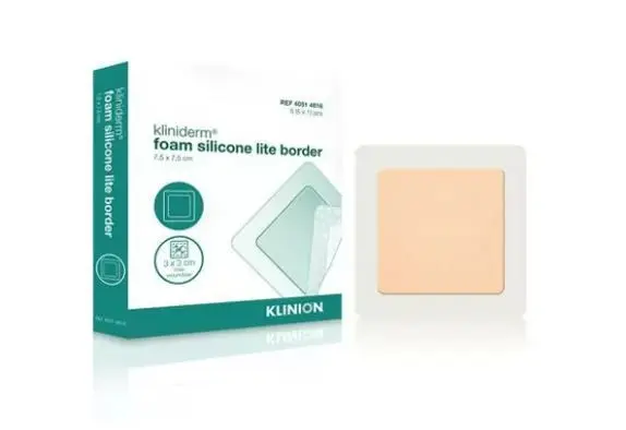 Kliniderm Foam Silicone Lite Border 7.5x7.5 5 stk