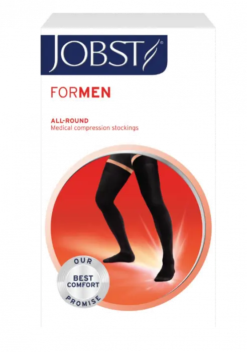 JOBST For Men kompresjonsstrømpe K2 lår microdot sort L 1 par