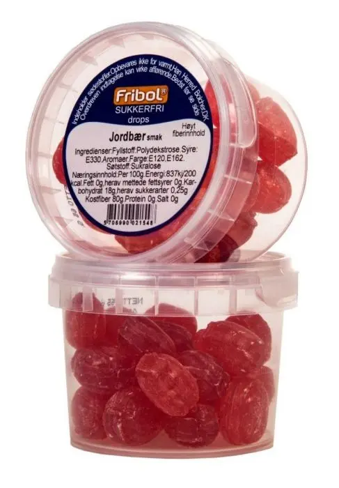 Sukkerfrie drops jordbær 65g