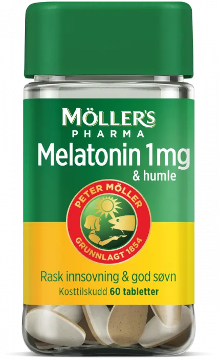 Möller's Pharma Melatonin 1mg & humle 60 stk