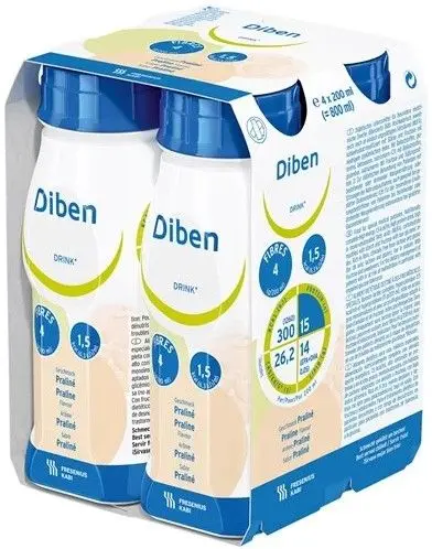 Diben Drink næringsdrikk nougatsmak 4x200 ml