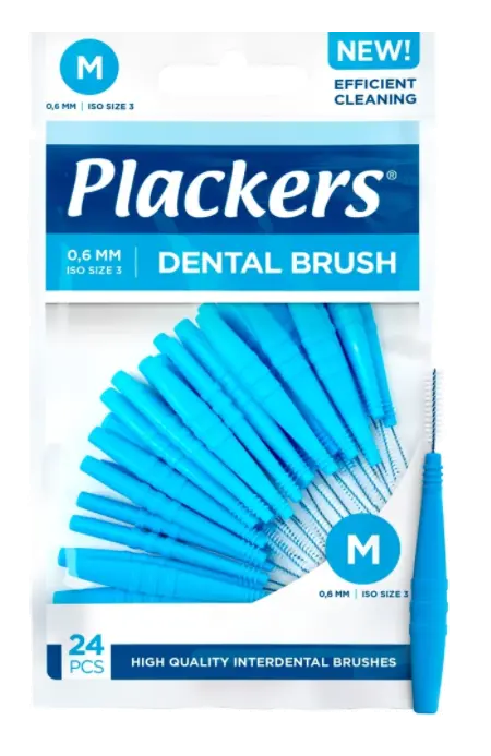 Plackers Dental Brush 0,6 mm M 24stk