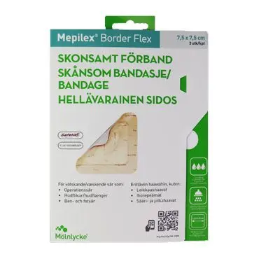 Mepilex Border Flex 7,5x7,5cm bandasje 3stk