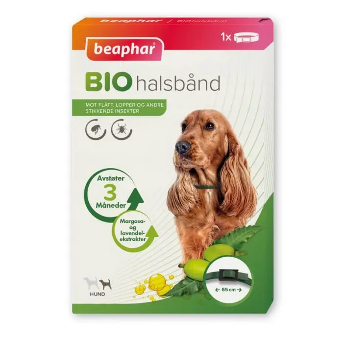 Beaphar Bio Halsbånd Mot Flått og Lopper Hund 65 cm