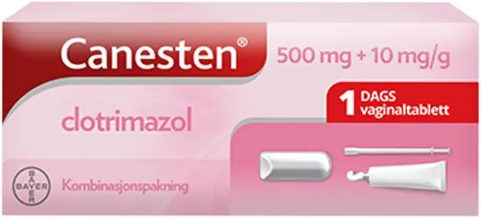 Canesten kombinasjonspakke vaginaltablett 500 mg og krem 10 mg/g 1 stk