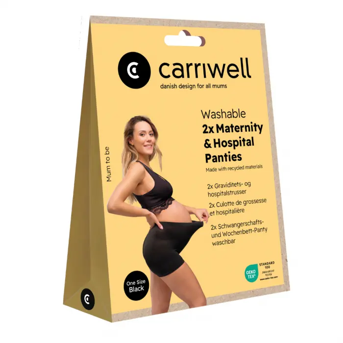 Carriwell graviditets- og sykehustruse sort str. onesize 2 stk