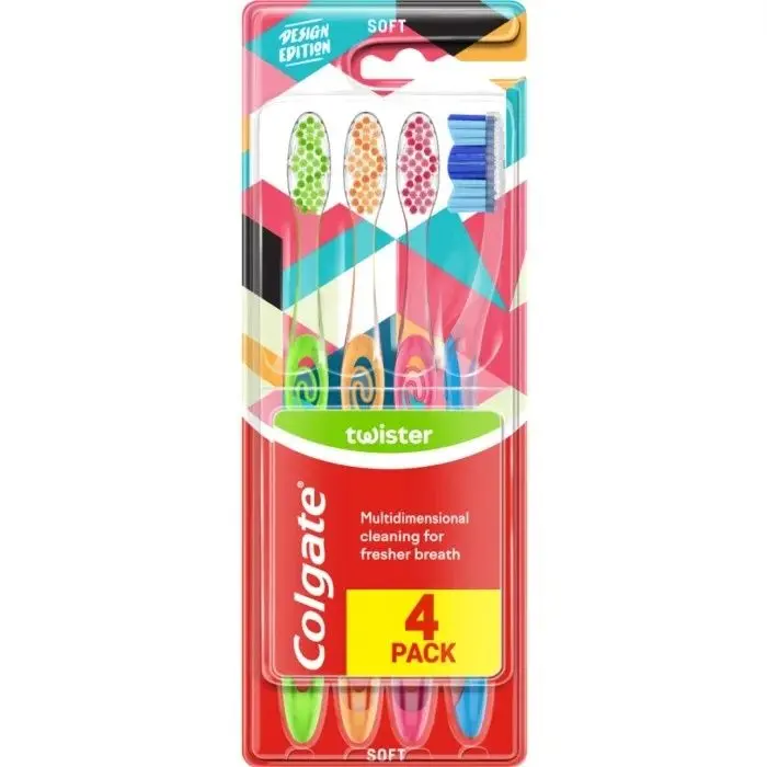 Colgate Twister Tannbørste Soft 4-Pack