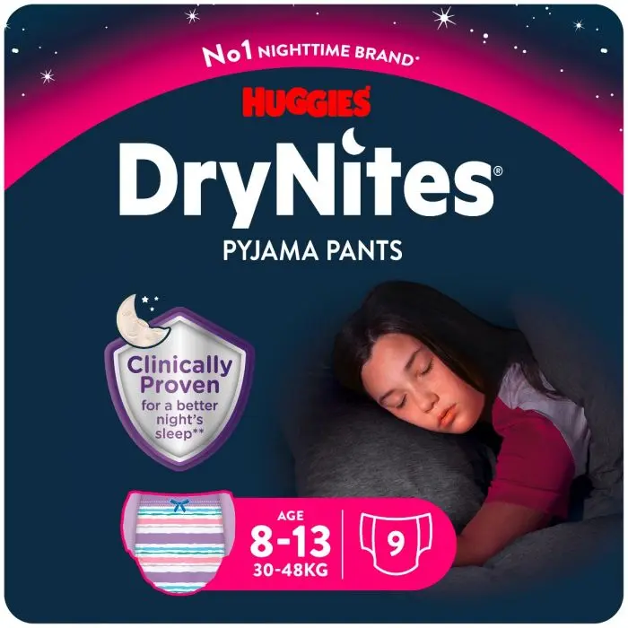 DryNites bleier jente 8-13 år 9 stk
