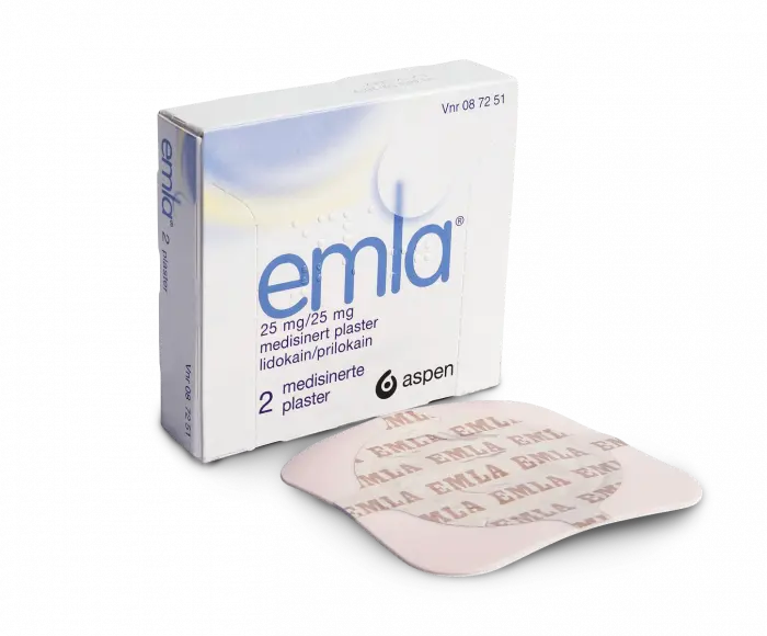 Emla 25 mg/g + 25 mg/g plaster 2 stk
