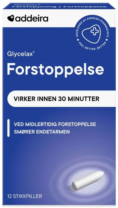 Addeira Glycelax® Forstoppelse stikkpiller 12 stk 