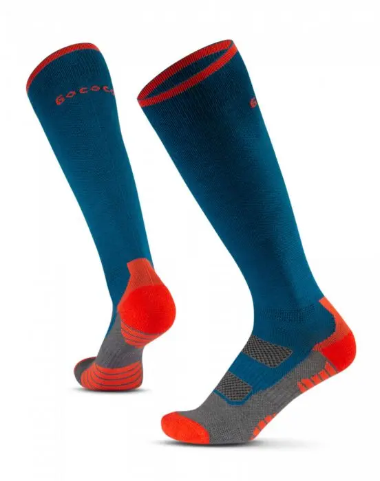 Gococo Compression Wool kompresjonsstrømpe ull blå/oransje XL 1 par