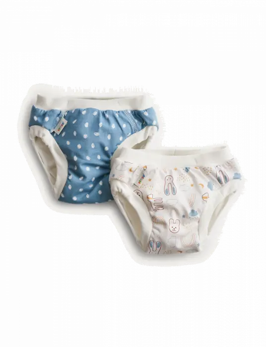 ImseVimse pottetreningstruse XL 11–14 kg blå prikker/hvit Teddy 2 par