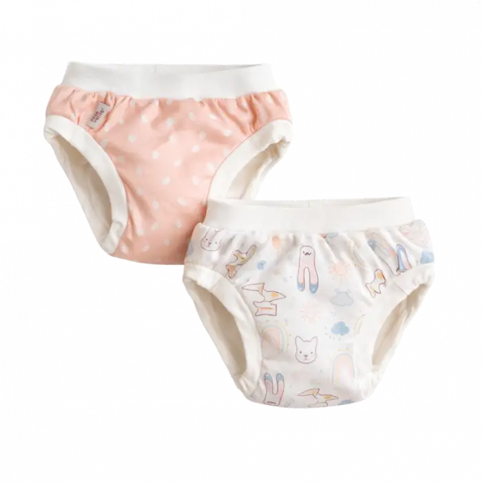 ImseVimse pottetreningstruse XXL 13–17 kg rosa prikker/hvit Teddy 2 par