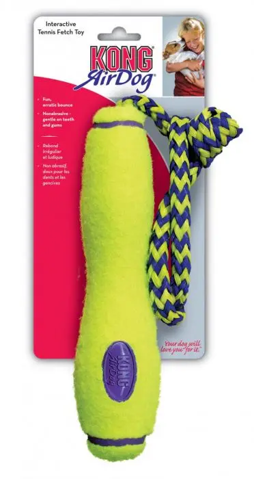 KONG AirDog FetchStick Med Rep Hundeleke Gul M