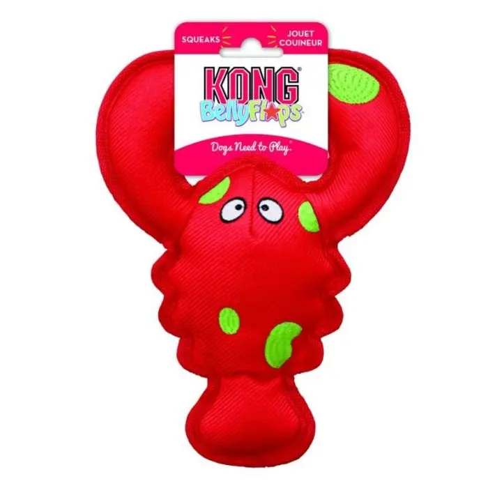 KONG Belly Flops Lobster Hundeleke Rød M