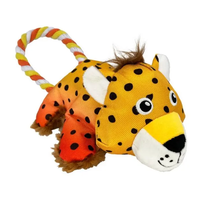 KONG Cozie Tuggz Cheetah hundeleke flerfarget 34 x 15 x 10 cm