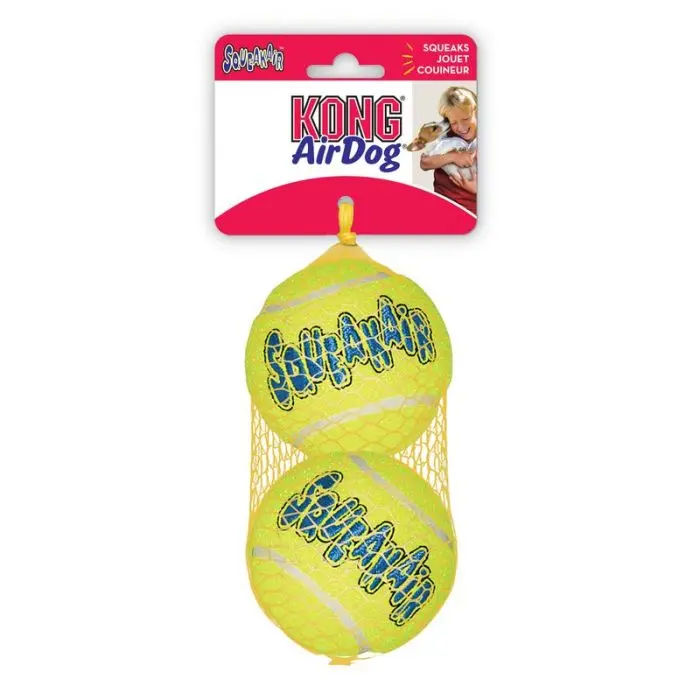 KONG SqueakAir Ball 2 pk Hundeleke Gul L