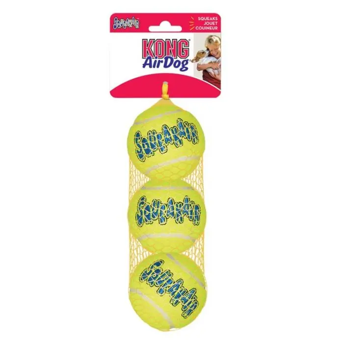 KONG SqueakAir Balls 3 pk Hundeleke Gul M