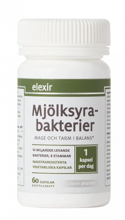 Elexir Pharma melkesyrebakterier 60 kapsler