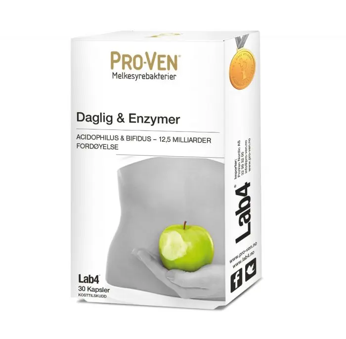Pro-Ven Daglig & Enzymer Lab4 melkesyrebakterier kapsler 30 stk
