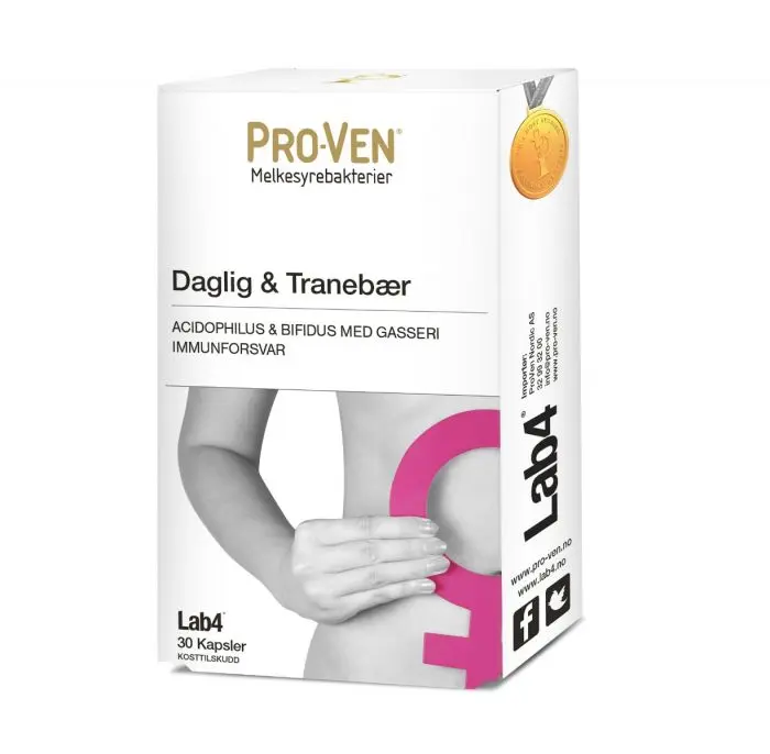 Pro-Ven Daglig & Tranebær Lab4 melkesyrebakterier kapsler 30 stk