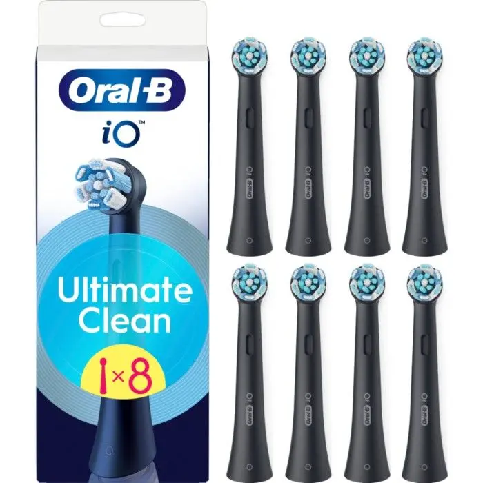 Oral-B iO Ultimate Clean børstehoder Svart 8 stk