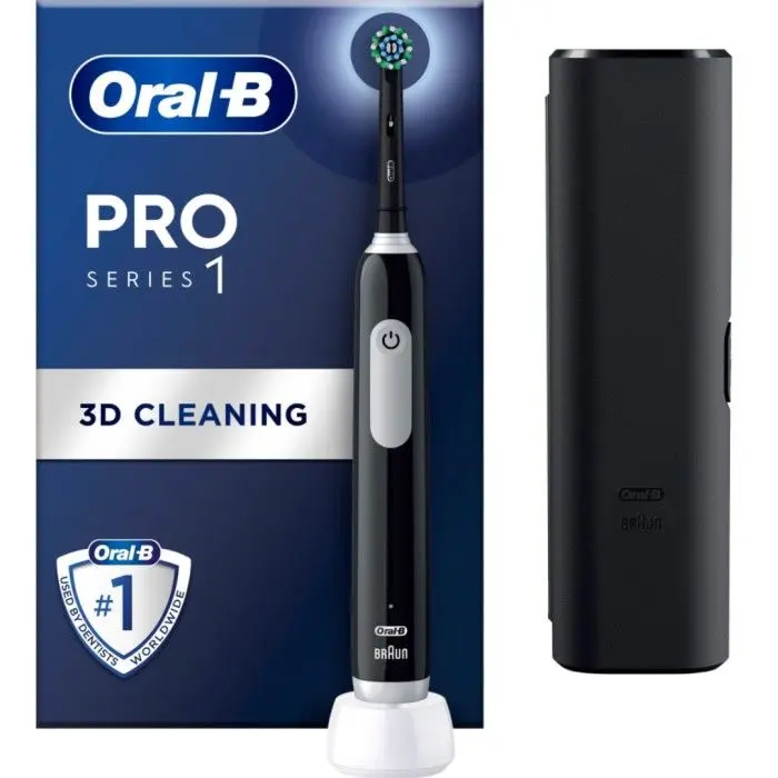 Oral-B Pro 1 elektrisk tannbørste Svart med reiseetui