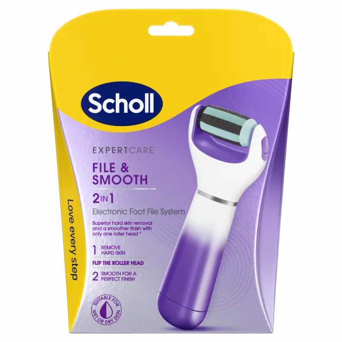 Scholl File & Smooth 2-I-1 Purple Elektronisk Fotfil 1 stk