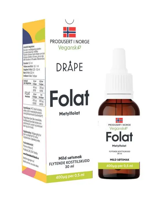 Dråpe vegansk folat 30 ml