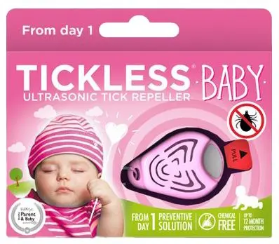 Tickless Baby elektronisk flåttjager rosa 1 stk