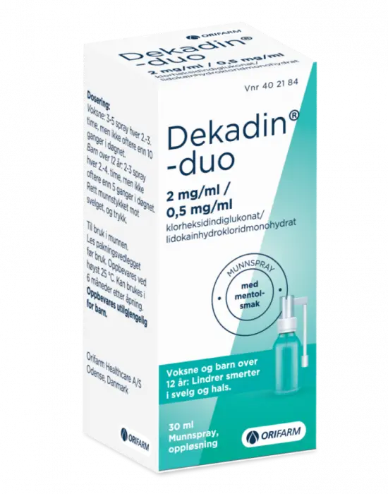 Dekadin-duo 2 mg/ml+0,5 mg/ml munnspray mentol 30 ml