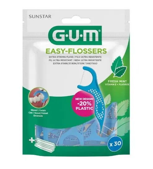 Gum Easy-Flossers tanntrådbøyle fresh mint 30 stk