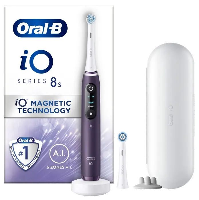 Oral-B iO 8S elektrisk tannbørste fiolett med ekstra børstehode