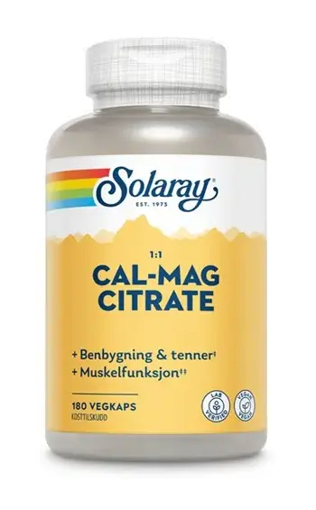 Solaray kalsium-magnesium 1:1 180 kapsler
