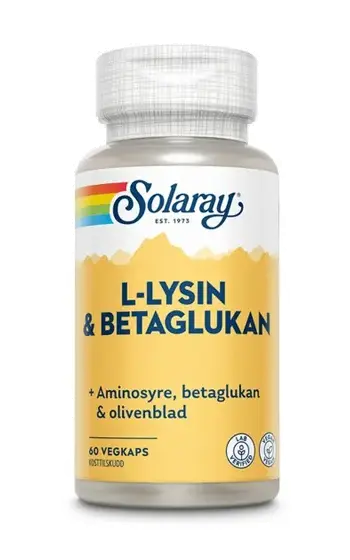 Solaray L-lysin & Betaglukan 500 mg 60 kapsler