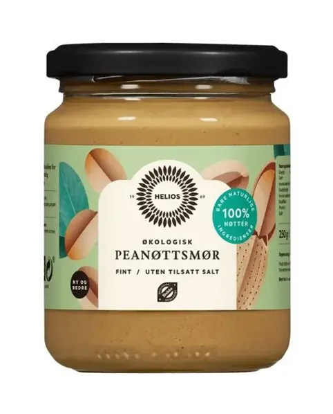Helios peanøttsmør fint uten salt 250 g