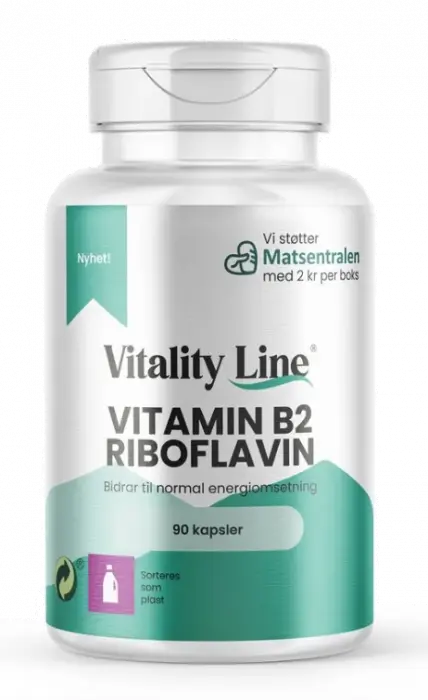 Vitality Line Vitamin B2 Riboflavin 100 mg 90 kapsler