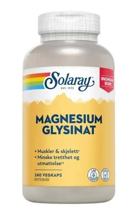 Solaray Magnesium Glysinat 240 kapsler