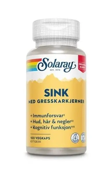 Solaray Sink 14 mg 100 kapsler