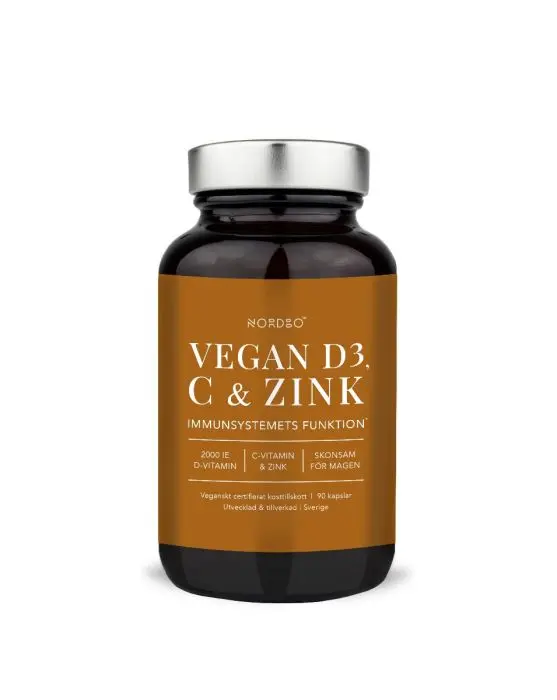 Nordbo Vegansk D3 C-vitamin & Zink 90 kapsler