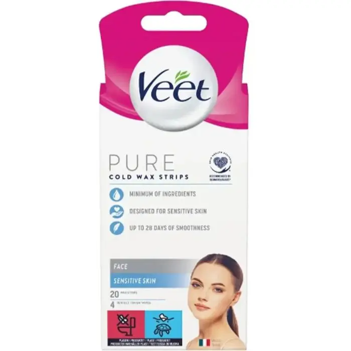 Veet Pure Cold Wax Strips Face 20 stk
