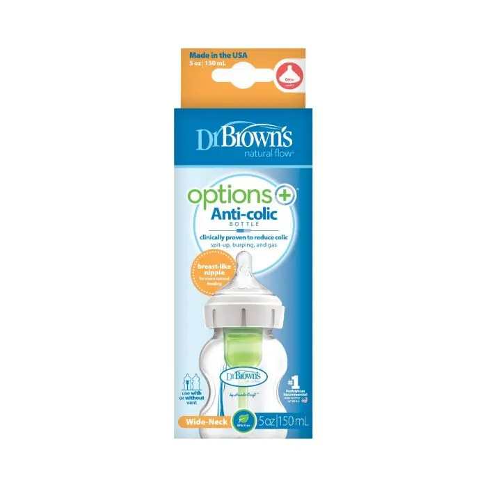 Dr. Brown’s options+ tåteflaske Wide-Neck 0 mnd+ 150 ml