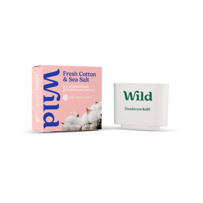 Wild Refillable Natural Deodorant Refill Fresh Cotton & Sea Salt 40 g