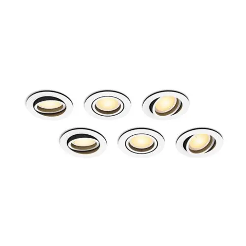 Multipack: Milliskin innfelt spotlight 6-pakning, hvitt