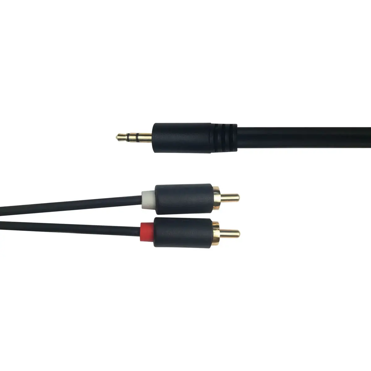 Deltaco Minijack til RCA-kabel &ndash; 2m (2xRCA/3,5mm) Svart