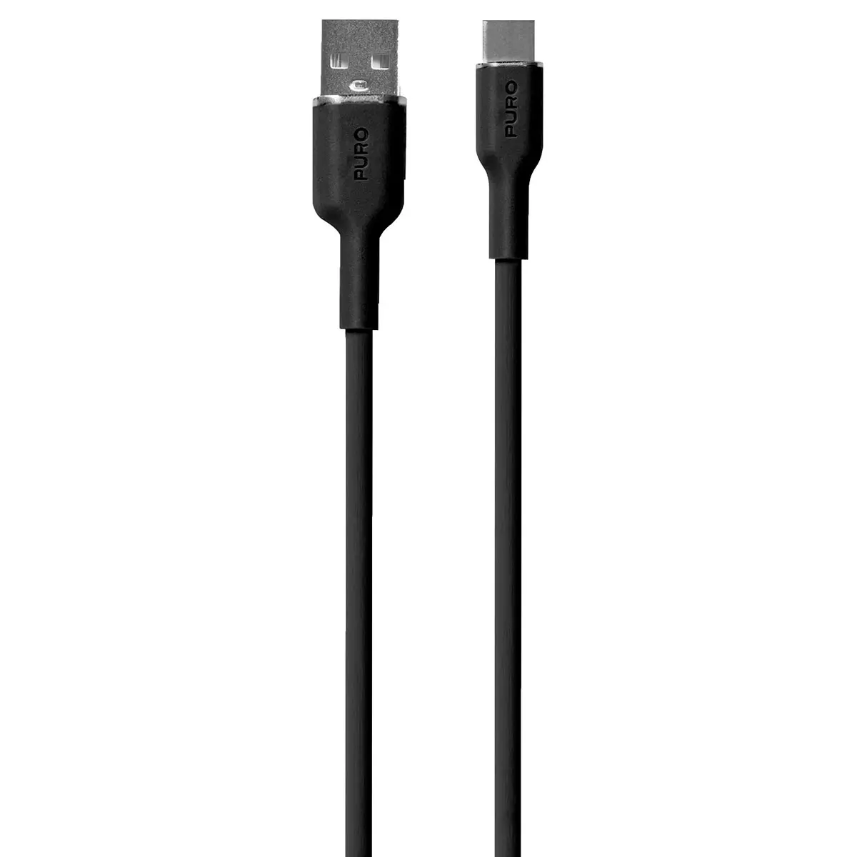 Puro Icon Soft USB-kabel 1,5m (USB-A til USB-C) Svart