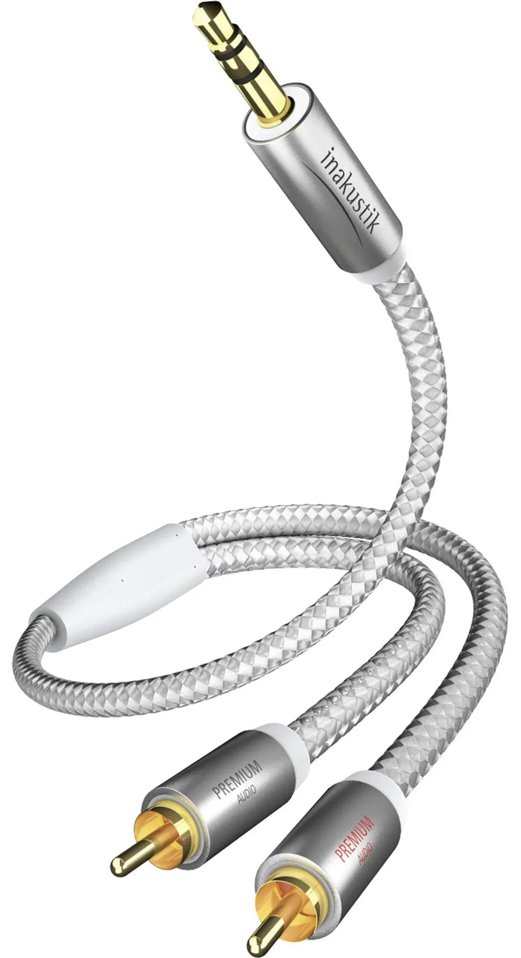 In-Akustik Premium Minijack til RCA kabel - 5m (3,5mm hann/2xRCA hann)