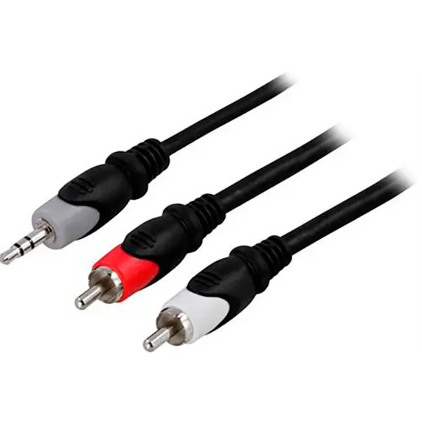 Deltaco Minijack til RCA-kabel (Pro) - 5 meter