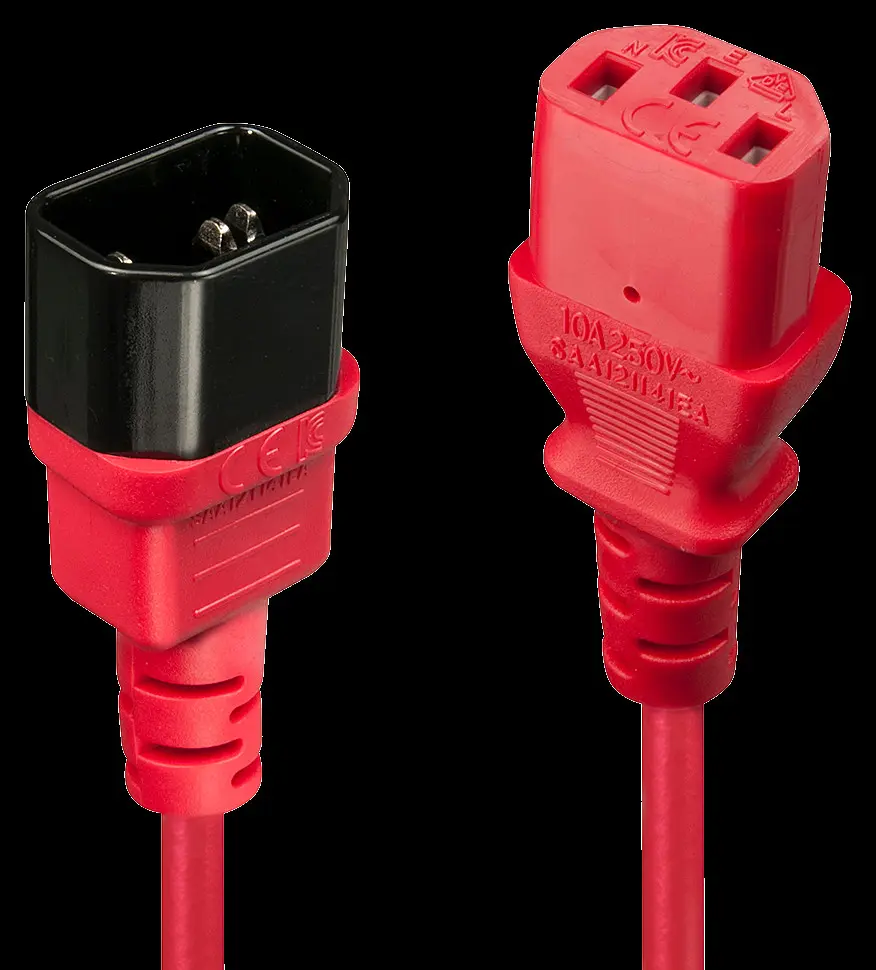 Lindy Electronics 30478 Strømkabel (C14 til C13) - Rød - 2m