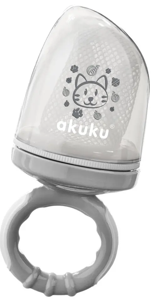 Akuku Spisenett med kattmotiv - Fra 6 mnd - Grå